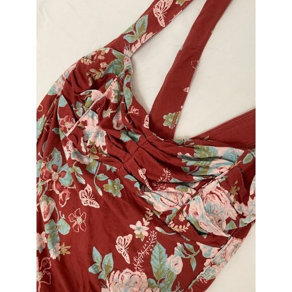 Free People Vintage Style Floral Print Swimsuit With Ruched Bust & Cross-Back - Picture 3 of 7